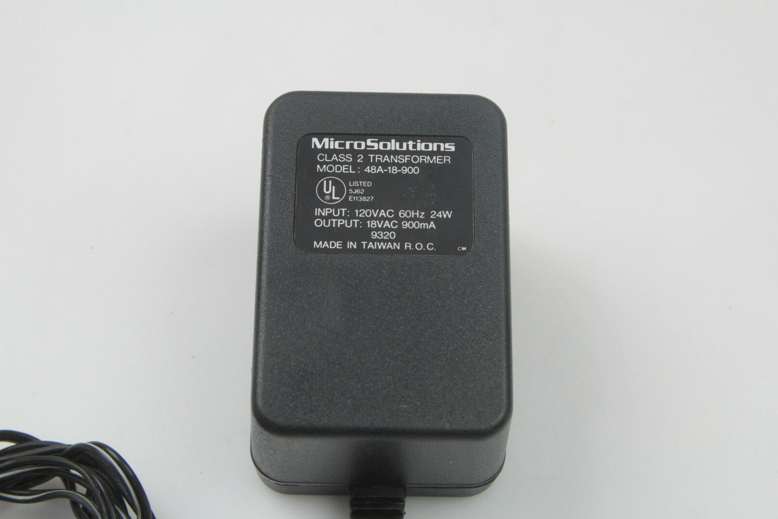 New Micro Solutions AC Adapter 18VAC 900mA 48A-18-900 Class 2 Transformer power supply Product Des
